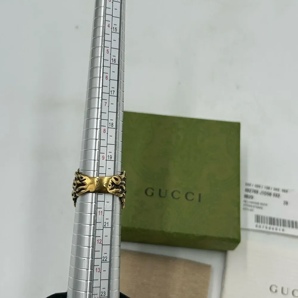 Men's Gucci iconic Lionhead ring size 10 made in Italy